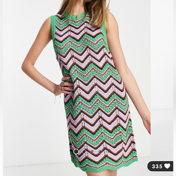 ASOS Dresses & Skirts - Knit mini tank dress - chevron stripe - Size US 10